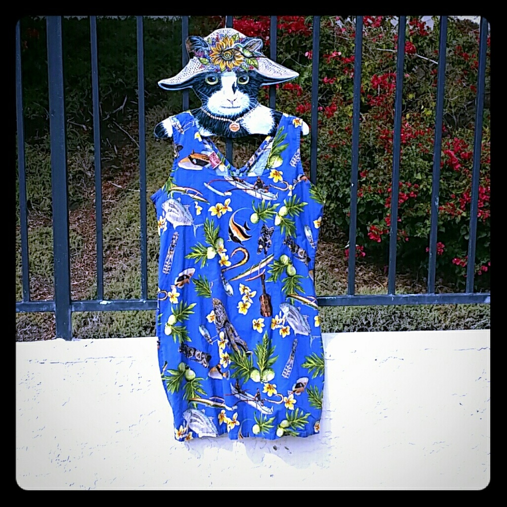 Hawaiian Print Dress